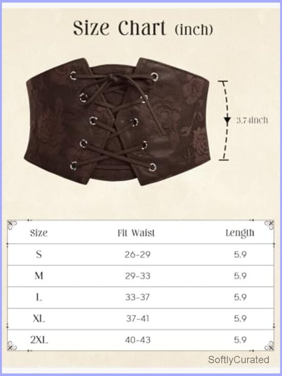 Elastic Stretch Wide Corset Belt Waspie Waist Cincher Renaissance main image 4